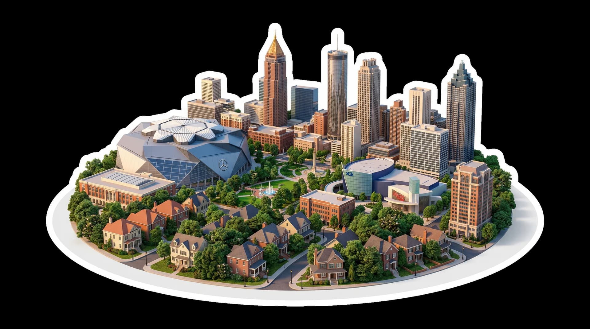 Atlanta isometric city illustration