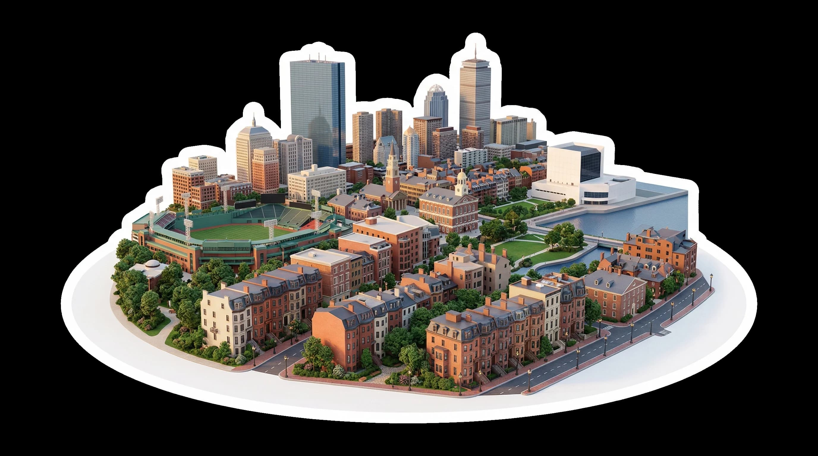 Boston, MA isometric illustration