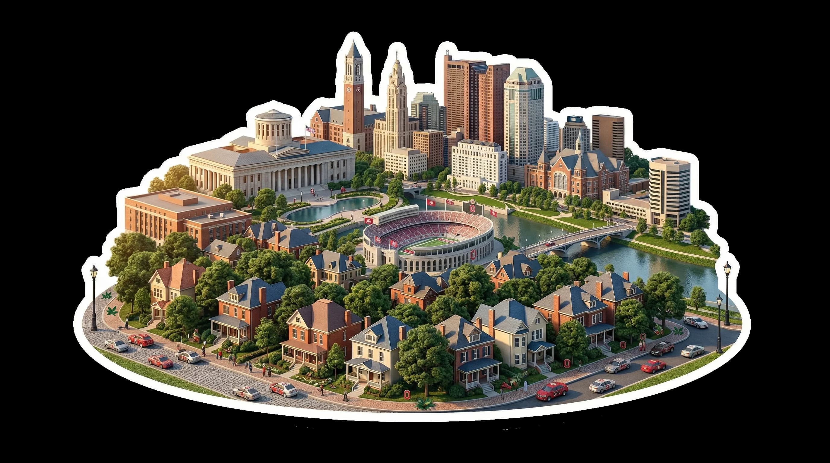 Columbus, OH isometric illustration