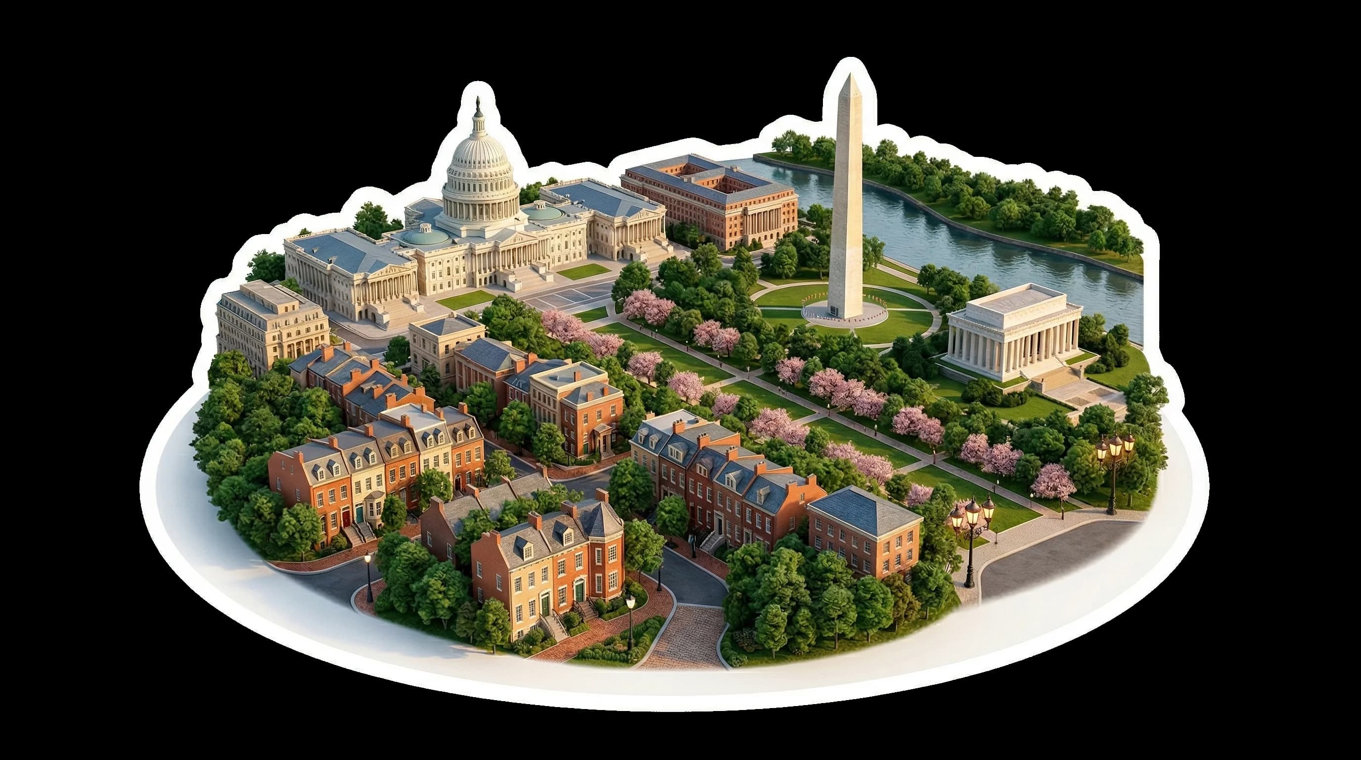Washington, DC isometric illustration