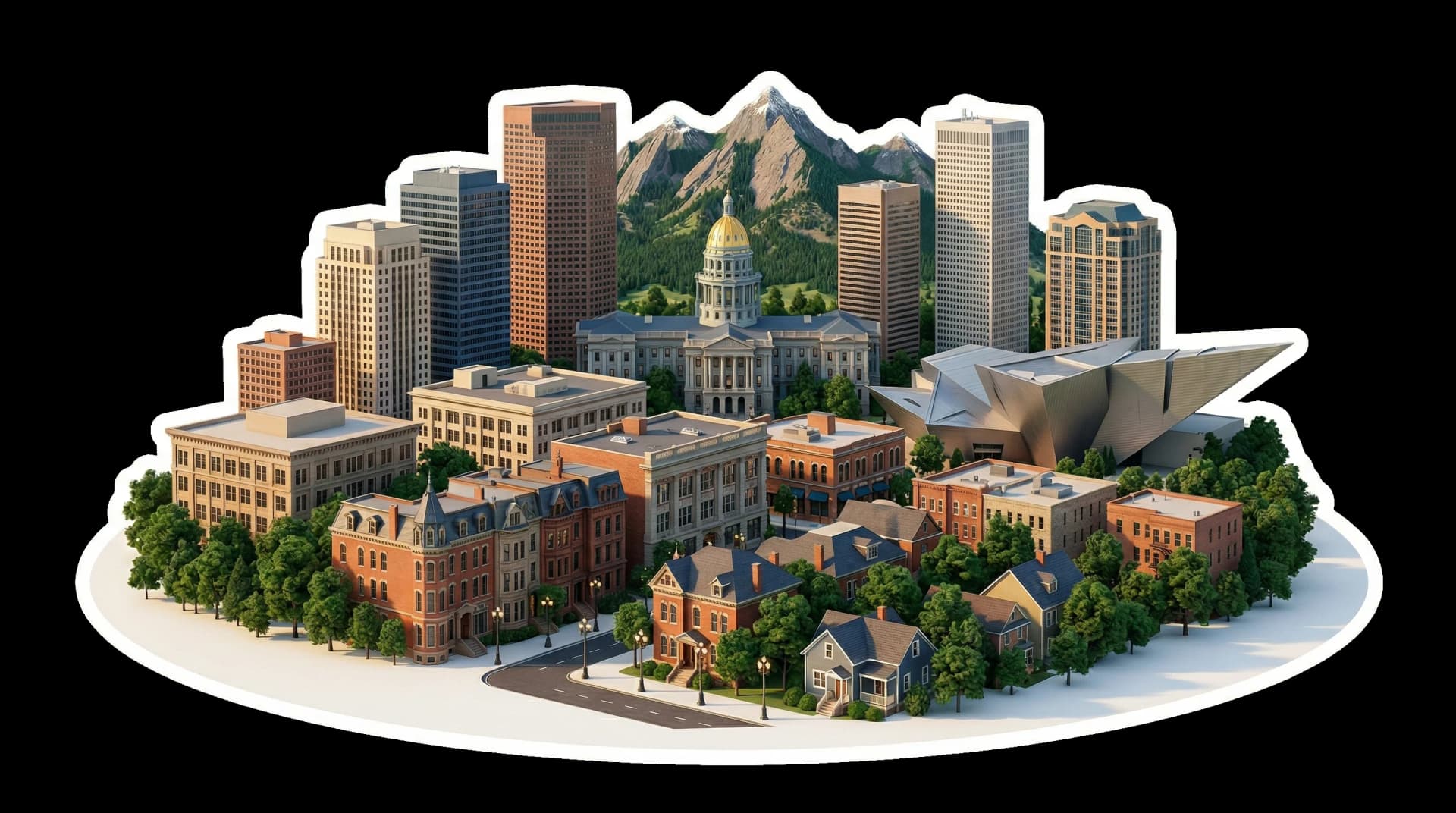 Denver isometric city illustration