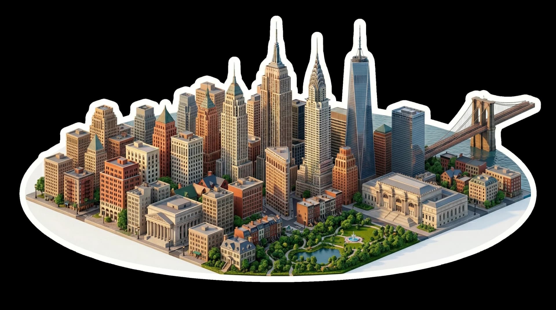 New York isometric city illustration