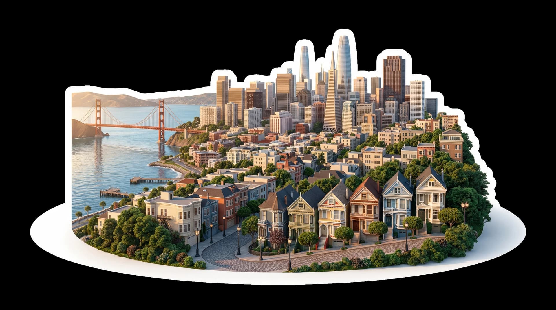 San Francisco isometric city illustration