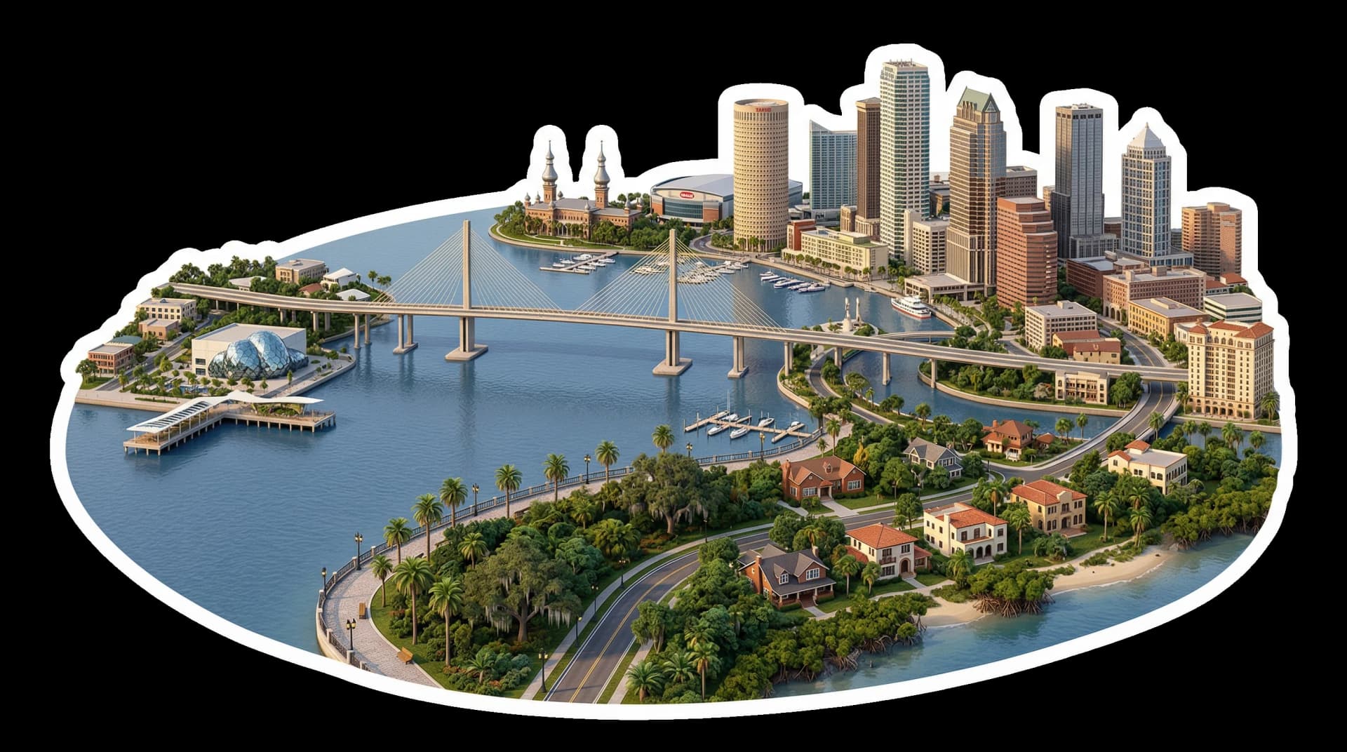 Tampa isometric city illustration