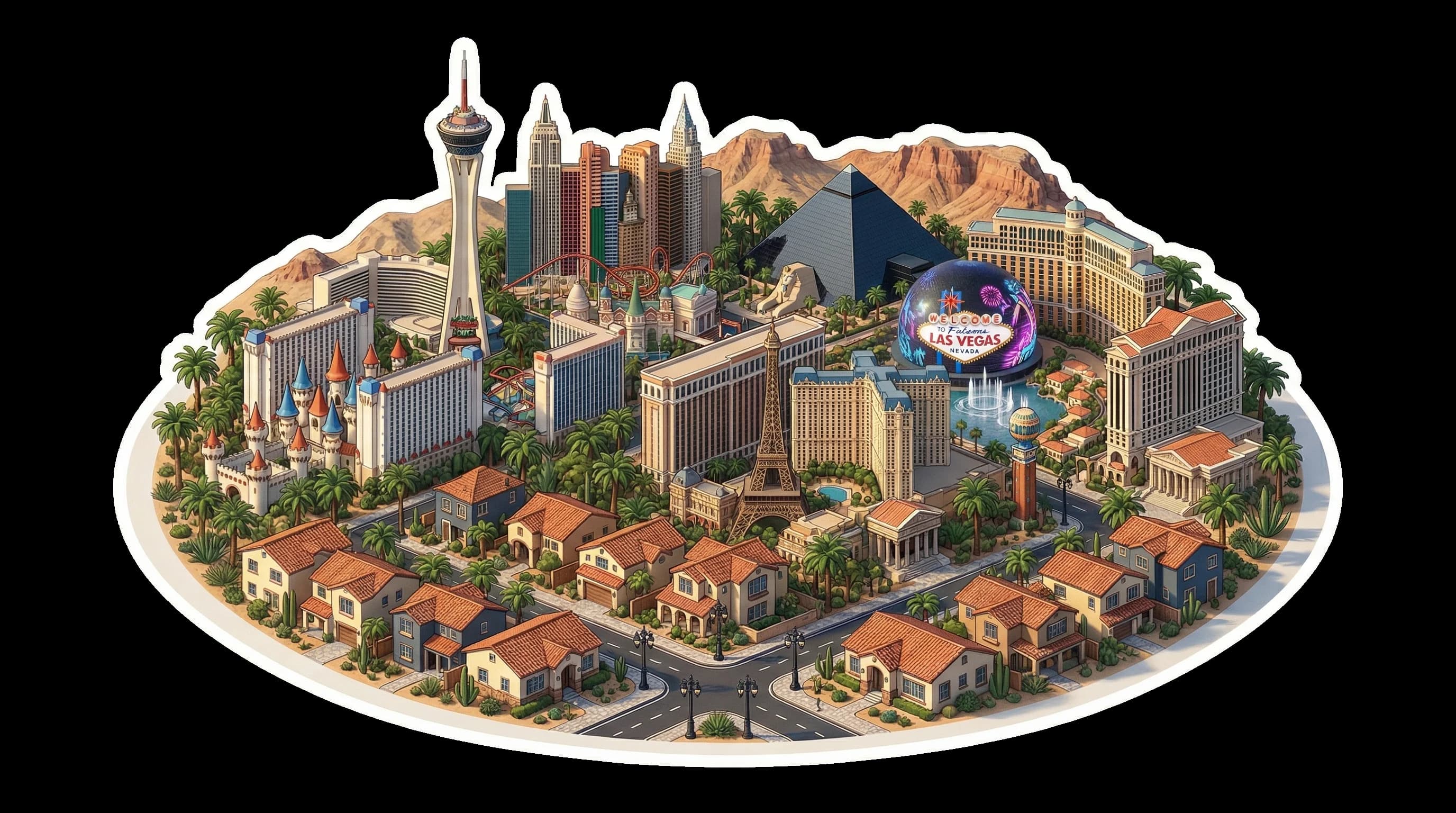 Las Vegas, NV isometric illustration