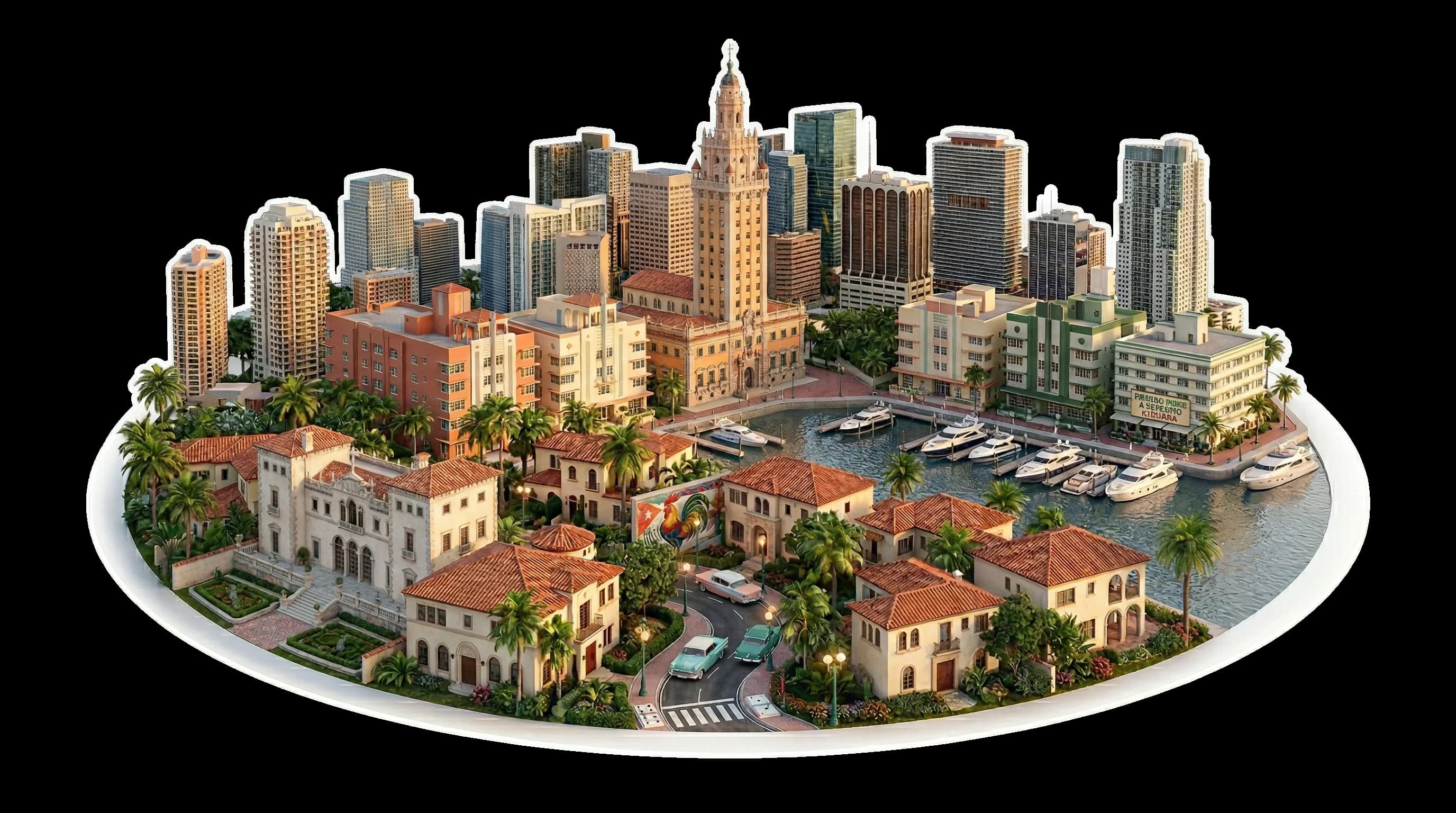 Miami, FL isometric illustration