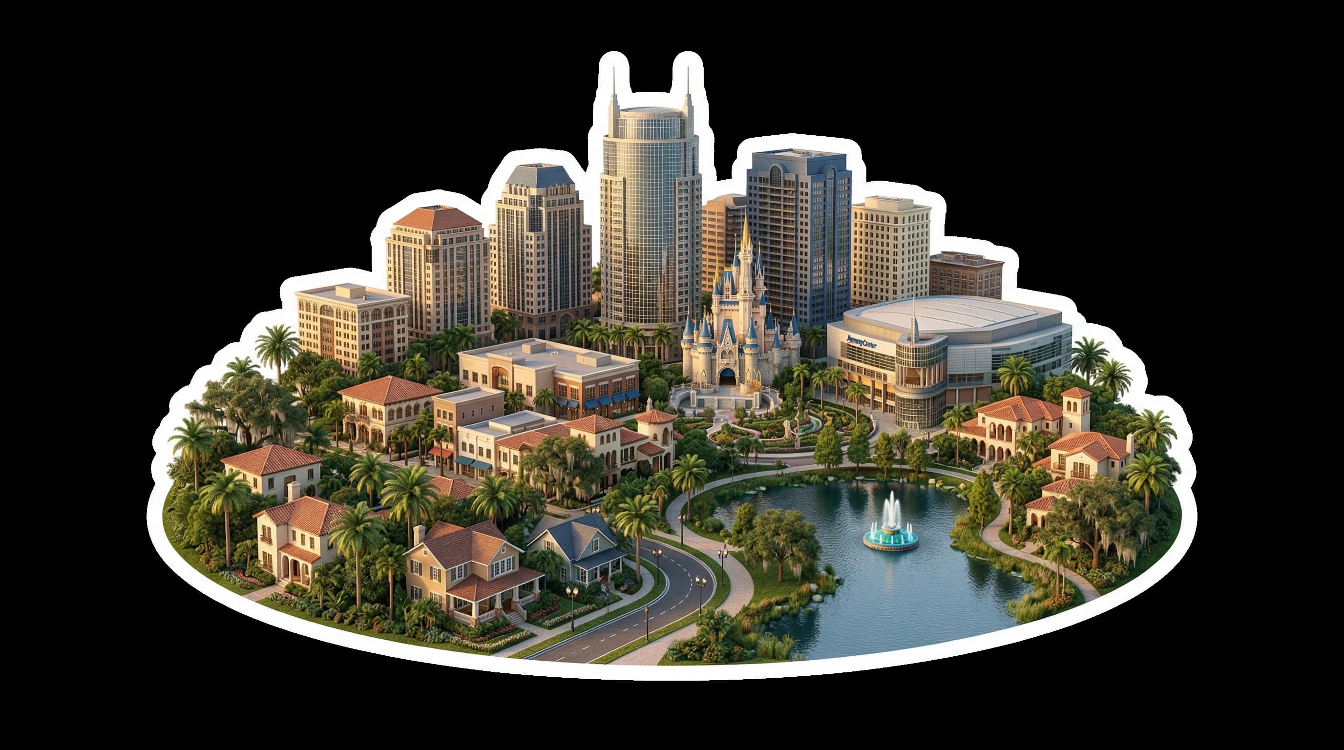 Orlando, FL isometric illustration