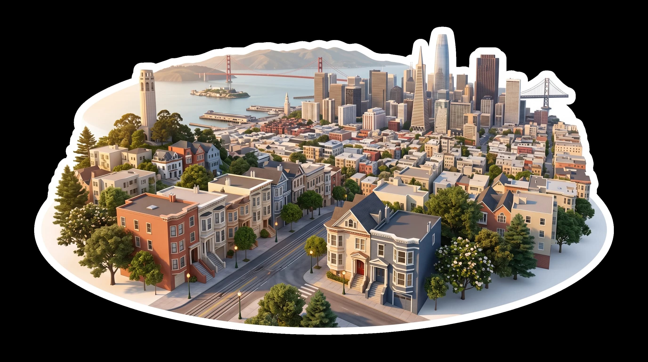 San Francisco, CA isometric illustration