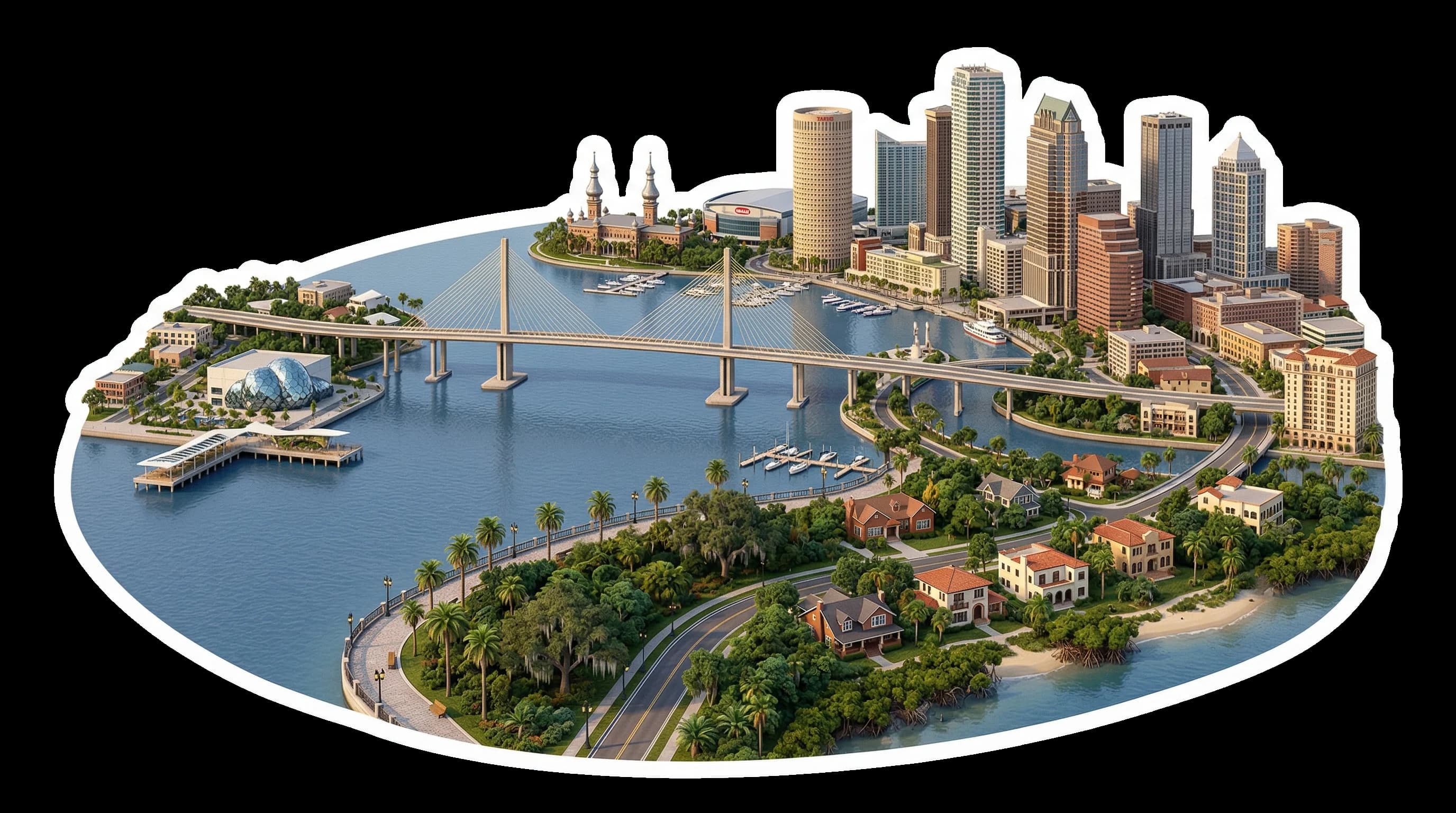 Tampa, FL isometric illustration