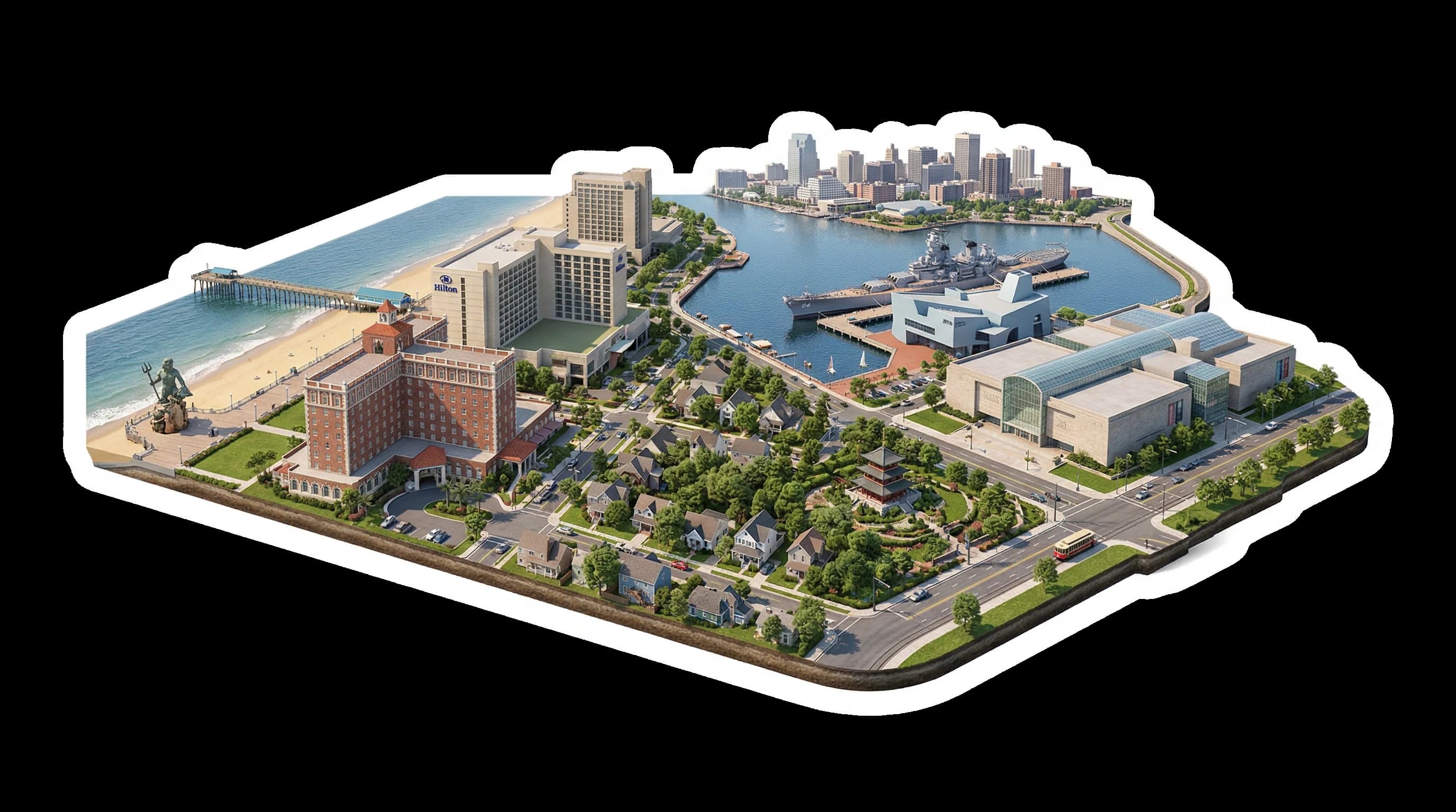 Virginia Beach, VA isometric illustration